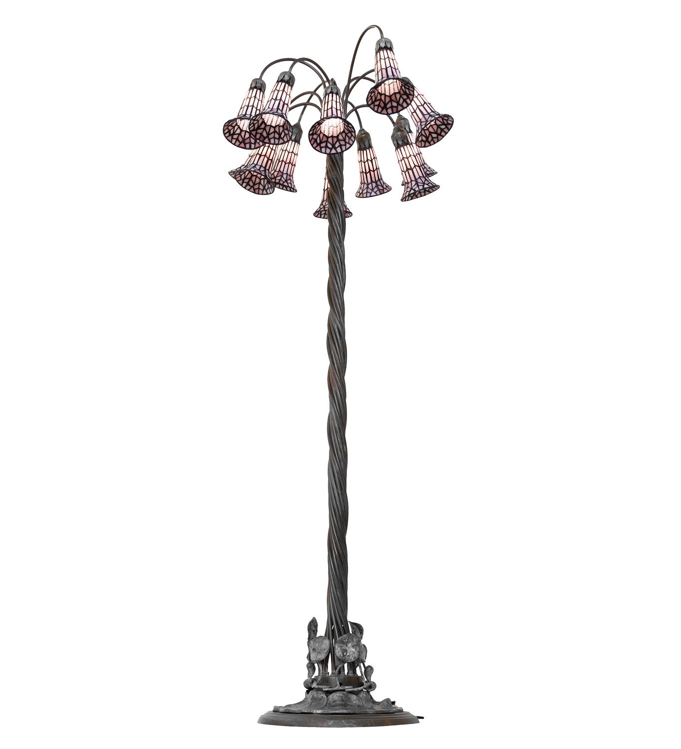 Meyda Tiffany - 262127 - 12 Light Floor Lamp - Stained Glass Pond Lily - Bronze