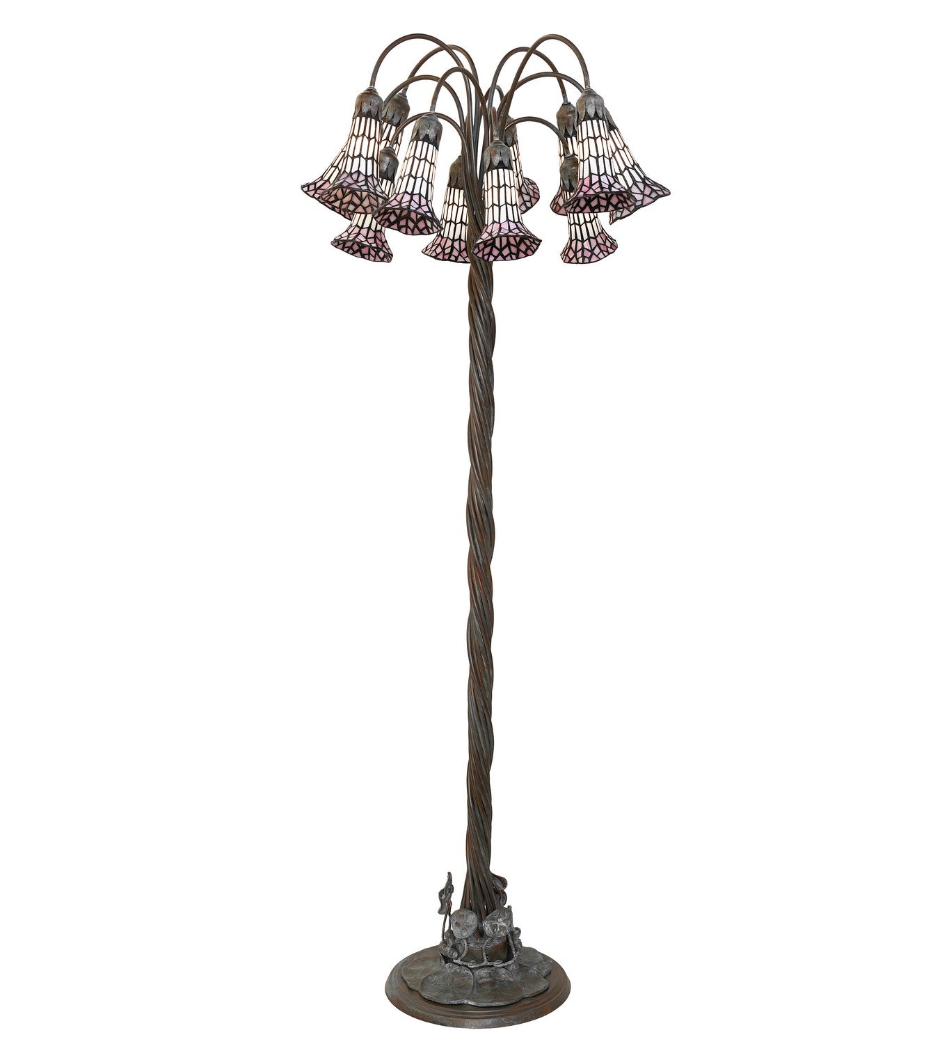 Meyda Tiffany - 262128 - 12 Light Floor Lamp - Stained Glass Pond Lily - Bronze