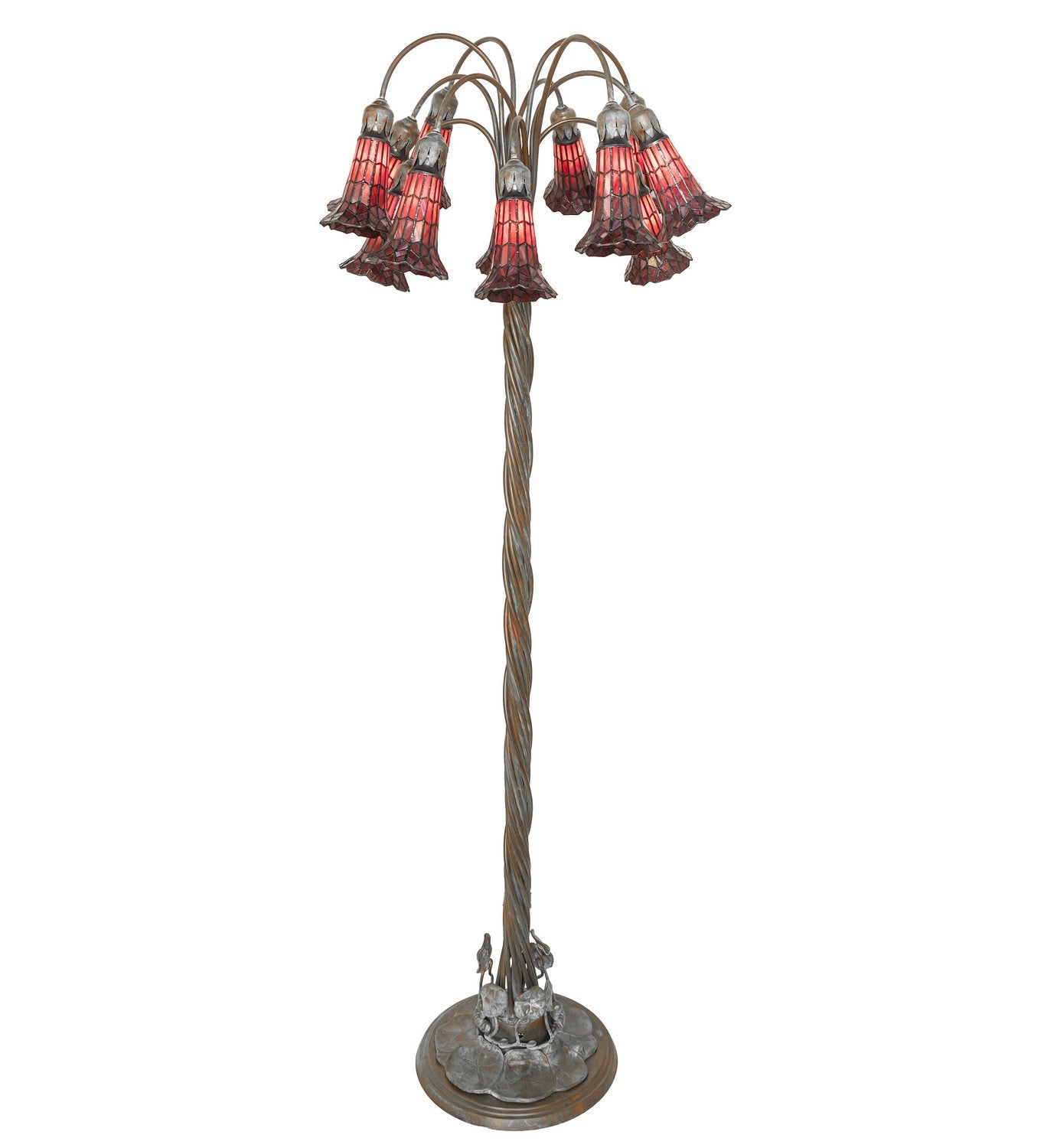 Meyda Tiffany - 262129 - 12 Light Floor Lamp - Stained Glass Pond Lily - Bronze