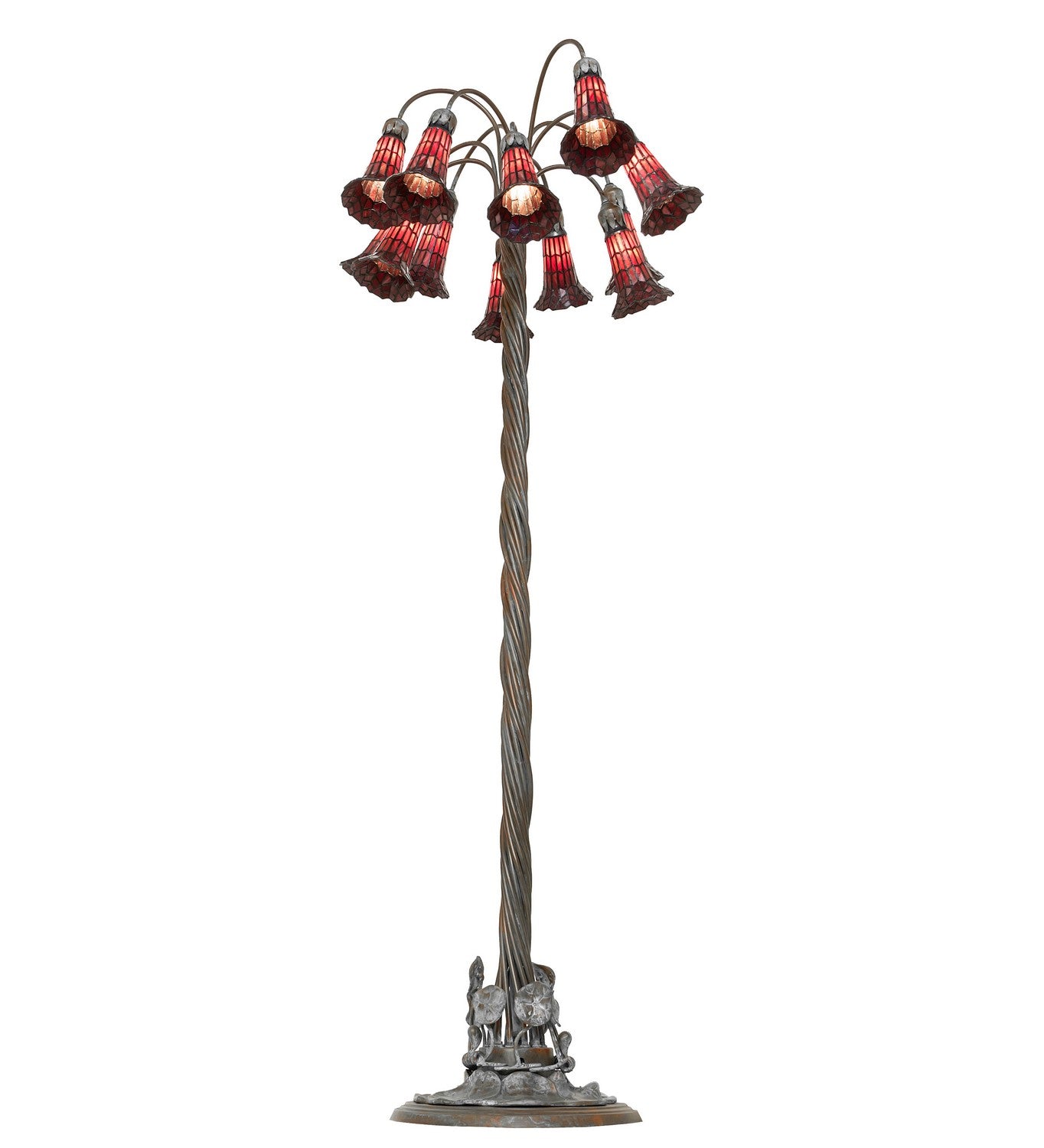 Meyda Tiffany - 262129 - 12 Light Floor Lamp - Stained Glass Pond Lily - Bronze