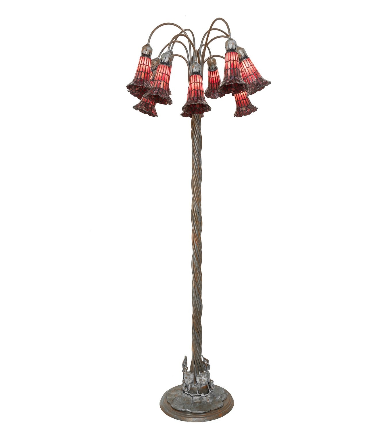 Meyda Tiffany - 262129 - 12 Light Floor Lamp - Stained Glass Pond Lily - Bronze