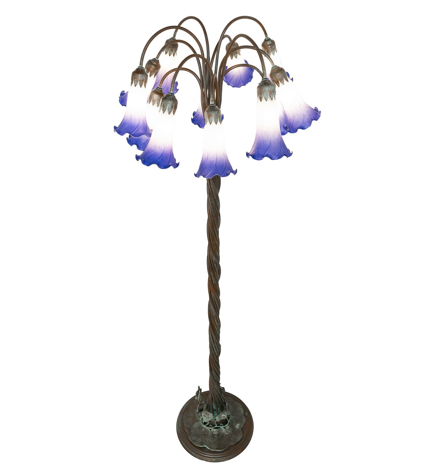 Meyda Tiffany - 262131 - 12 Light Floor Lamp - Blue/White - Bronze