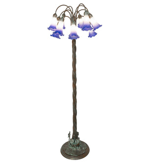 Meyda Tiffany - 262131 - 12 Light Floor Lamp - Blue/White - Bronze