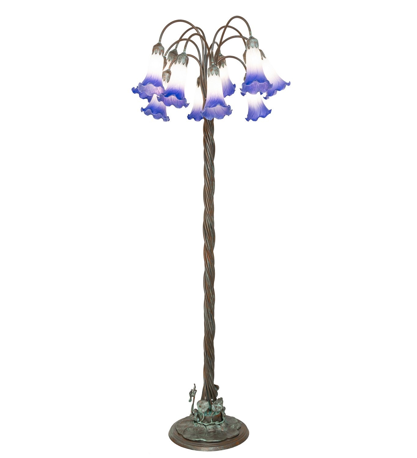 Meyda Tiffany - 262131 - 12 Light Floor Lamp - Blue/White - Bronze