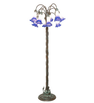 Meyda Tiffany - 262131 - 12 Light Floor Lamp - Blue/White - Bronze