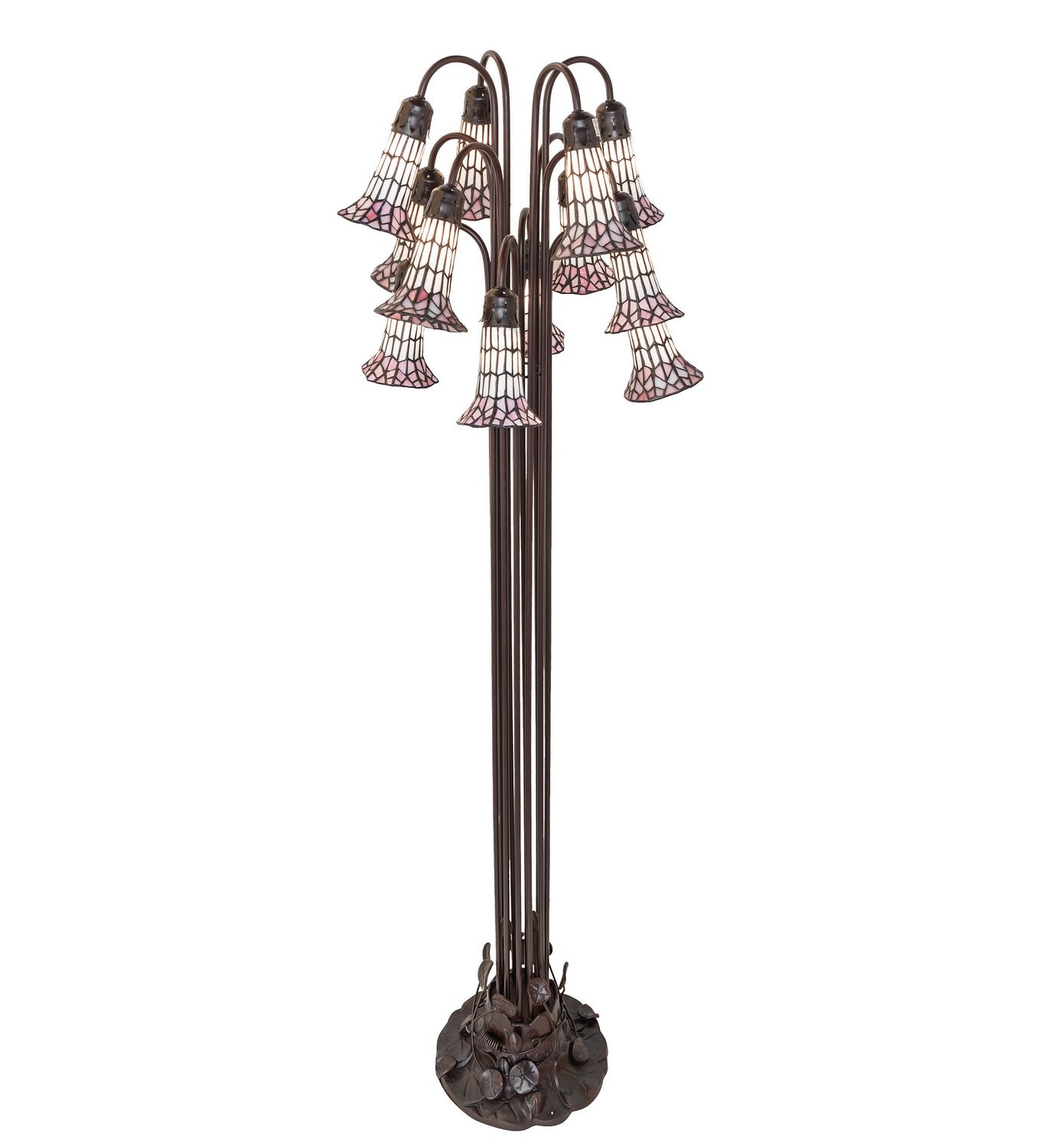 Meyda Tiffany - 251703 - 12 Light Floor Lamp - Stained Glass Pond Lily - Mahogany Bronze