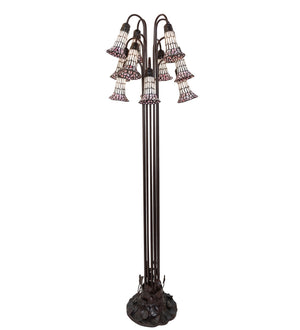 Meyda Tiffany - 251703 - 12 Light Floor Lamp - Stained Glass Pond Lily - Mahogany Bronze