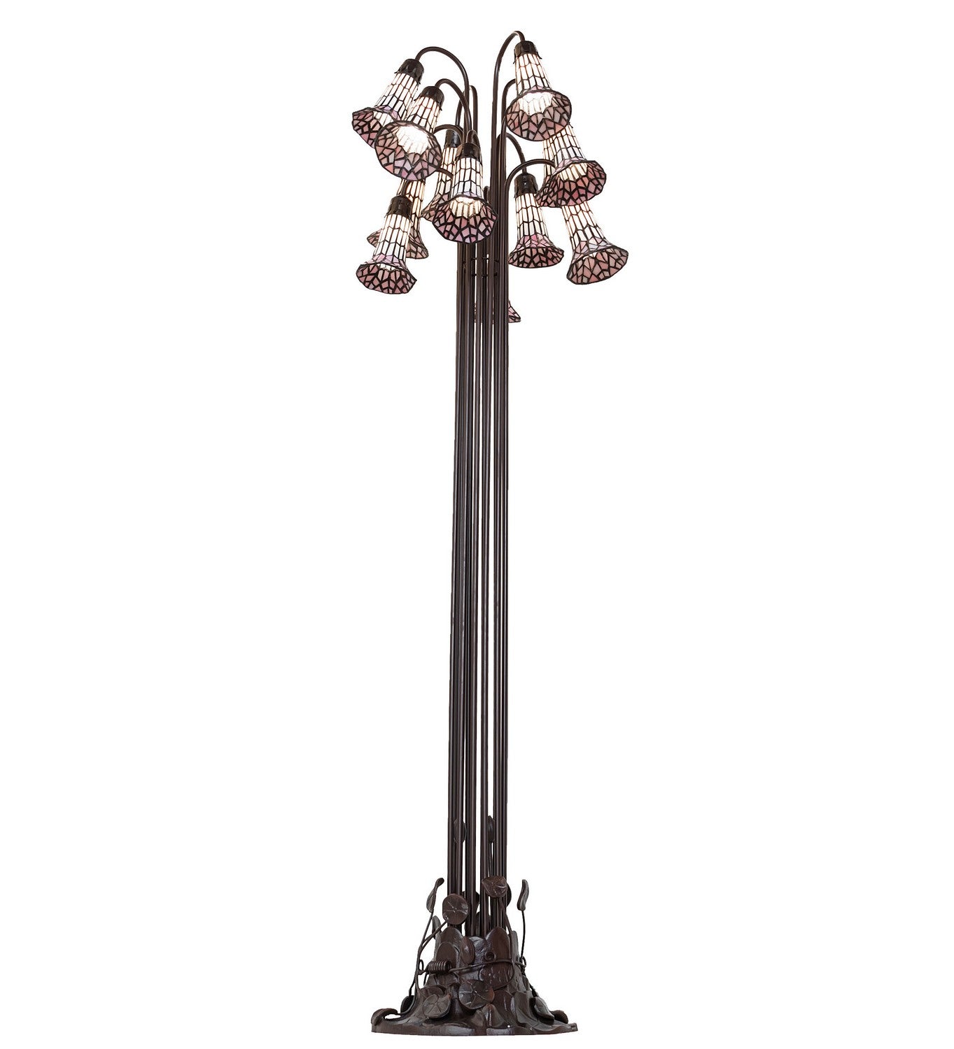 Meyda Tiffany - 251703 - 12 Light Floor Lamp - Stained Glass Pond Lily - Mahogany Bronze