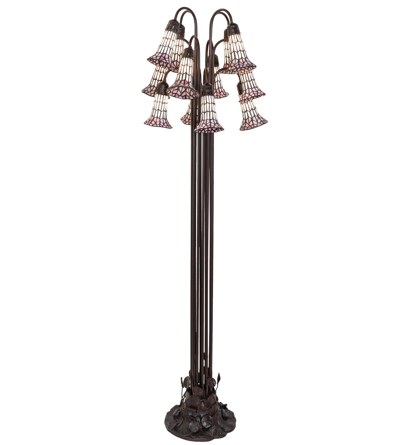 Meyda Tiffany - 251703 - 12 Light Floor Lamp - Stained Glass Pond Lily - Mahogany Bronze