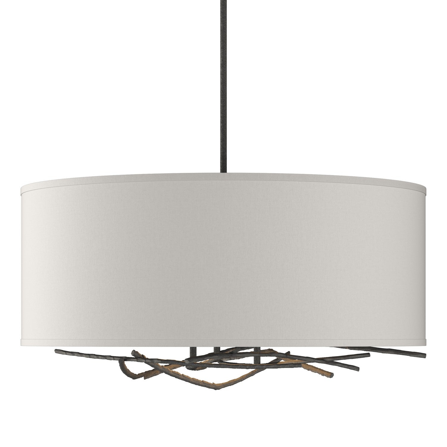 Hubbardton Forge - 137665-SKT-MULT-20-SE2201 - Brindille Drum Shade Pendant - Brindille - Natural Iron