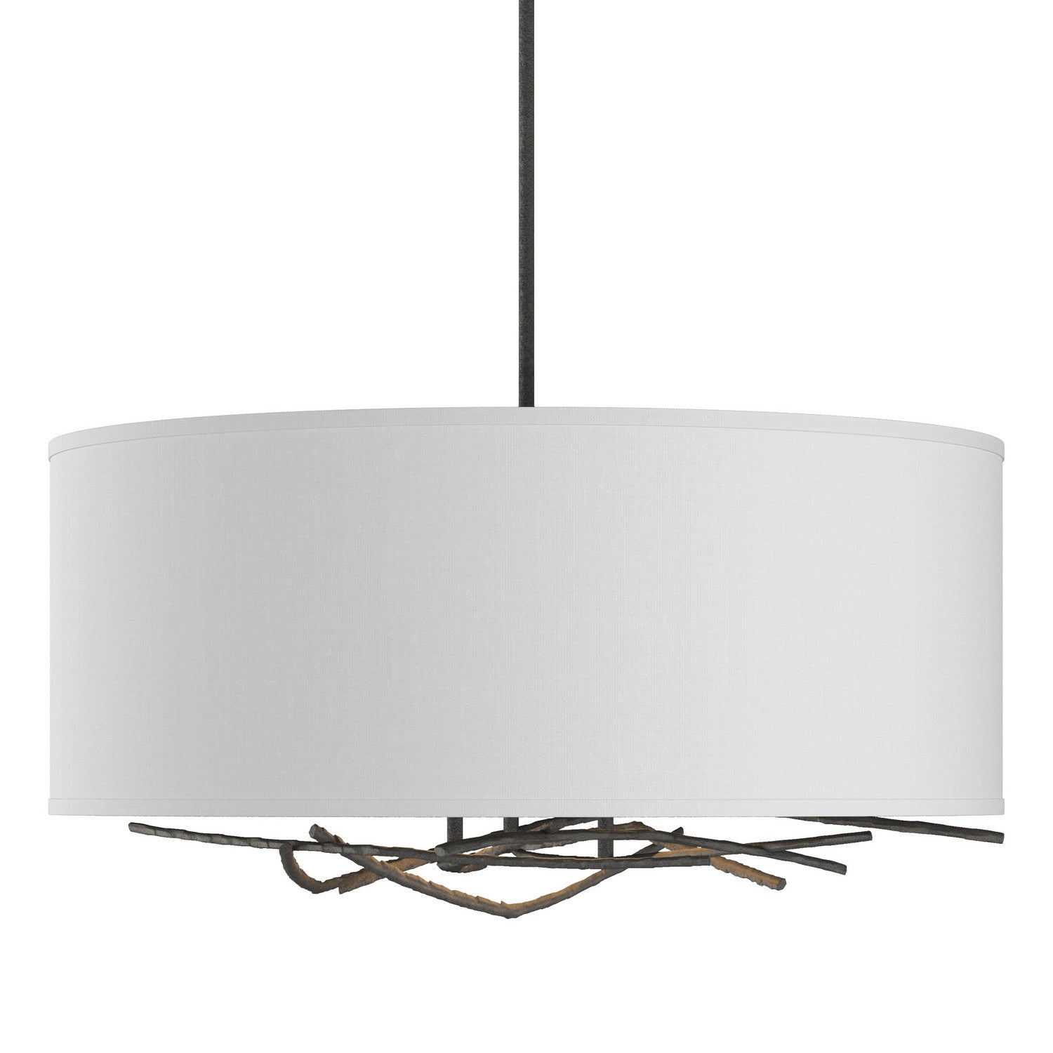 Hubbardton Forge - 137665-SKT-MULT-20-SF2201 - Brindille Drum Shade Pendant - Brindille - Natural Iron