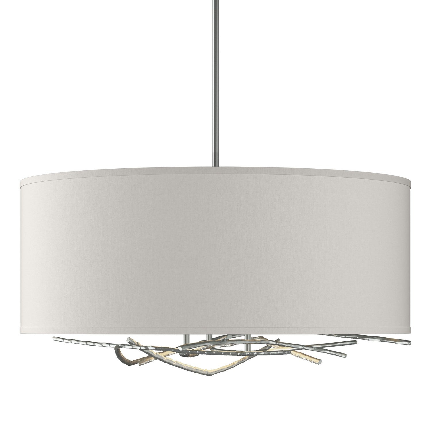 Hubbardton Forge - 137665-SKT-MULT-82-SE2201 - Brindille Drum Shade Pendant - Brindille - Vintage Platinum
