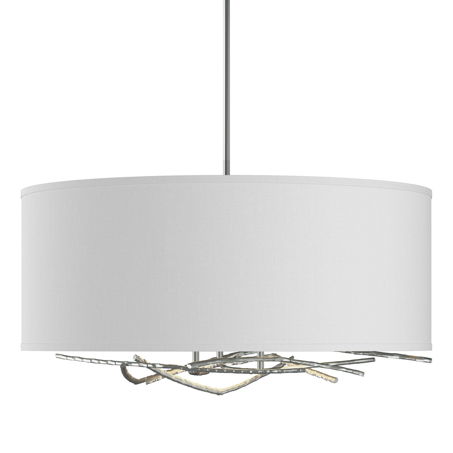 Hubbardton Forge - 137665-SKT-MULT-82-SF2201 - Brindille Drum Shade Pendant - Brindille - Vintage Platinum