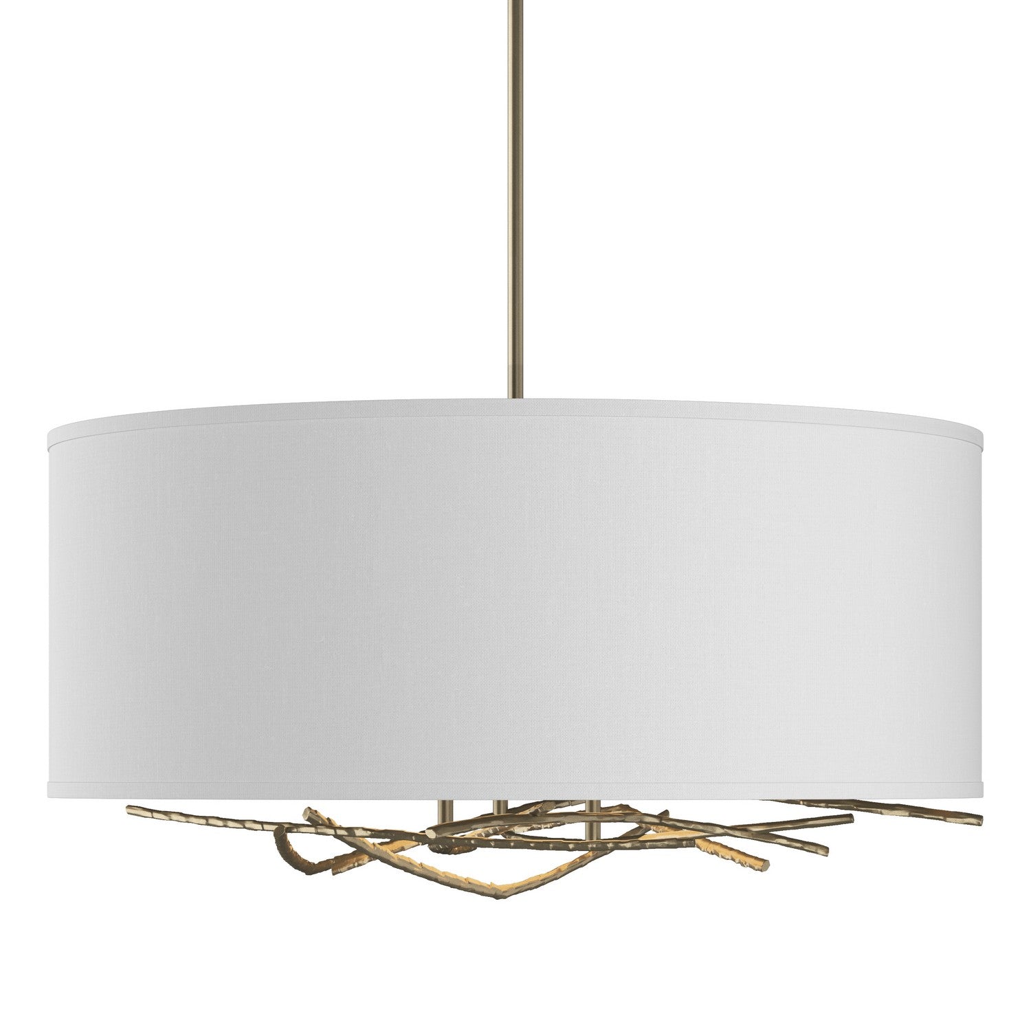 Hubbardton Forge - 137665-SKT-MULT-84-SF2201 - Brindille Drum Shade Pendant - Brindille - Soft Gold