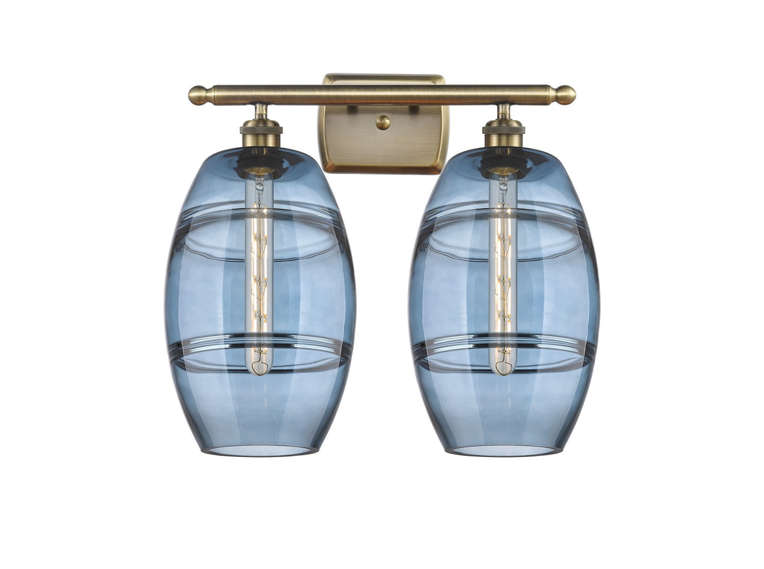 Innovations - 516-2W-AB-G557-8BL - Two Light Bath Vanity - Ballston - Antique Brass