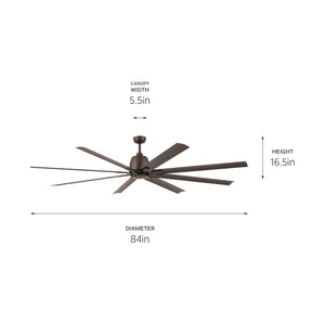 Kichler - 310285SNB - 84"Ceiling Fan - Breda - Satin Natural Bronze