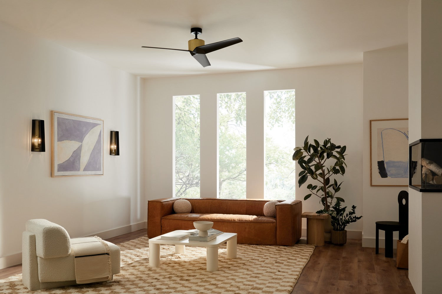 Kichler - 330130NBR - 56"Ceiling Fan - Almere - Natural Brass