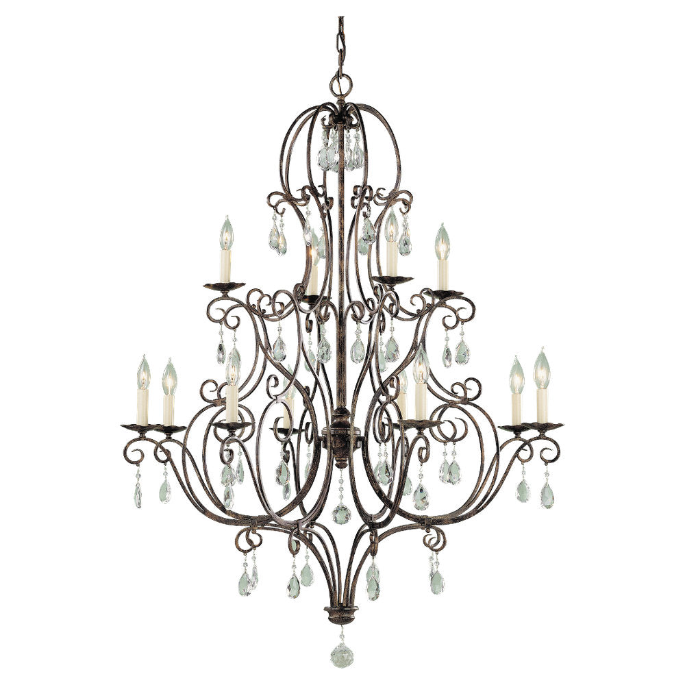 Generation Lighting. - F1938/8+4MBZ - 12 Light Chandelier - Chateau - Mocha Bronze