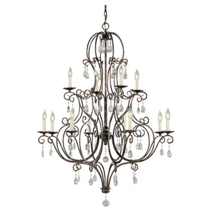 Generation Lighting. - F1938/8+4MBZ - 12 Light Chandelier - Chateau - Mocha Bronze