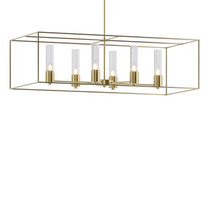Hubbardton Forge - 138940-SKT-MULT-86-84-II0392 - Six Light Pendant - Portico - Modern Brass
