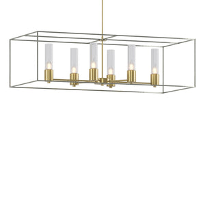 Hubbardton Forge - 138940-SKT-MULT-86-85-II0392 - Six Light Pendant - Portico - Modern Brass