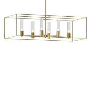 Hubbardton Forge - 138940-SKT-MULT-86-86-II0392 - Six Light Pendant - Portico - Modern Brass