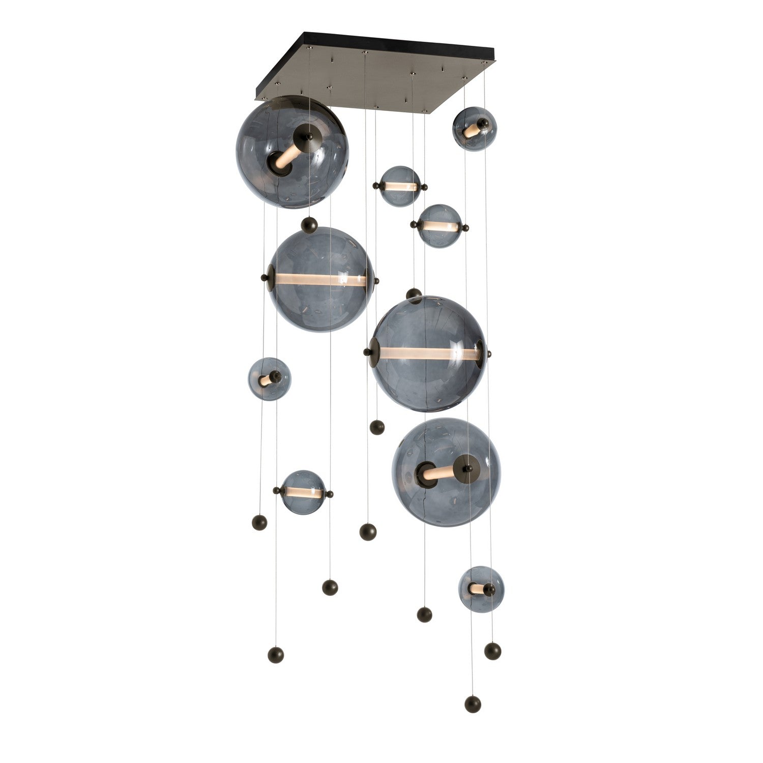 Hubbardton Forge - 139051-LED-STND-14-YL0694 - Abacus 10-Light Square LED Pendant - Abacus - Oil Rubbed Bronze