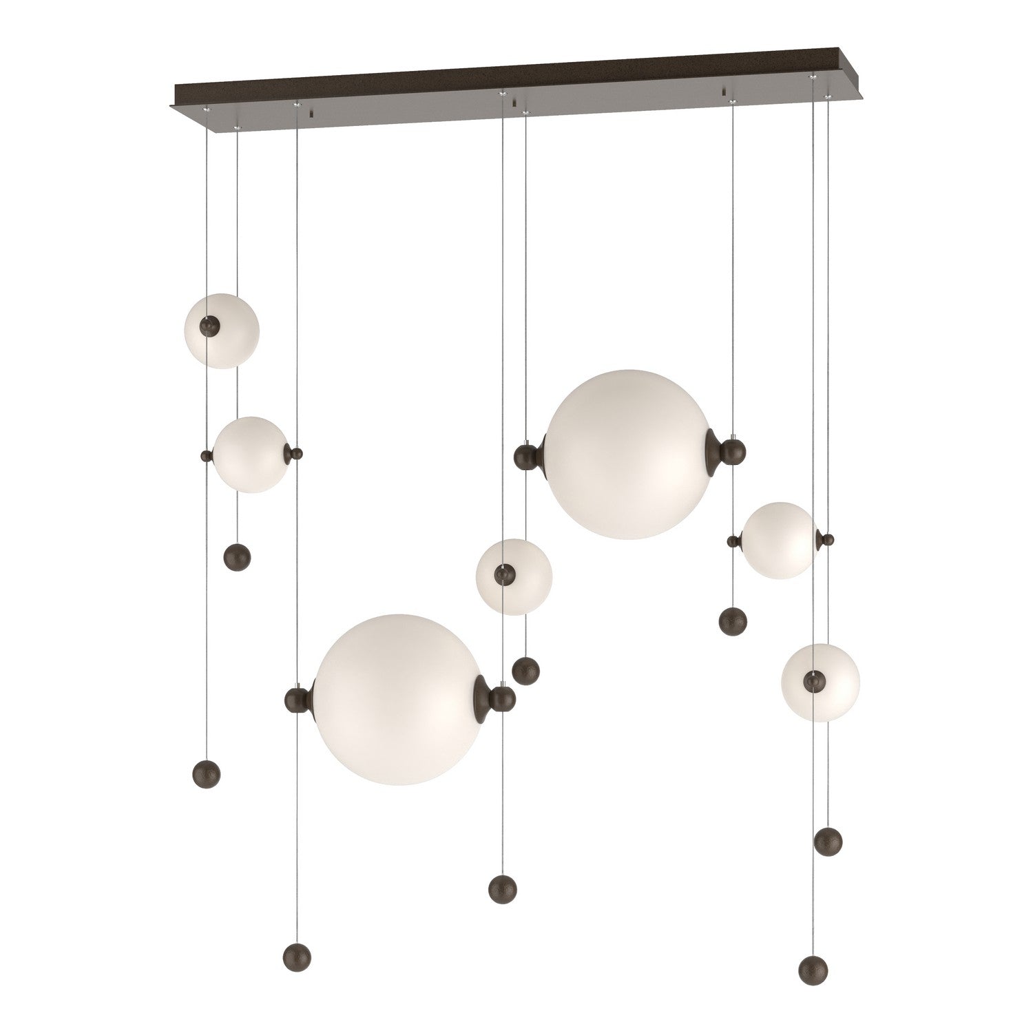 Hubbardton Forge - 139054-LED-STND-05-GG0694 - Abacus 7-Light Double Linear LED Pendant - Abacus - Bronze