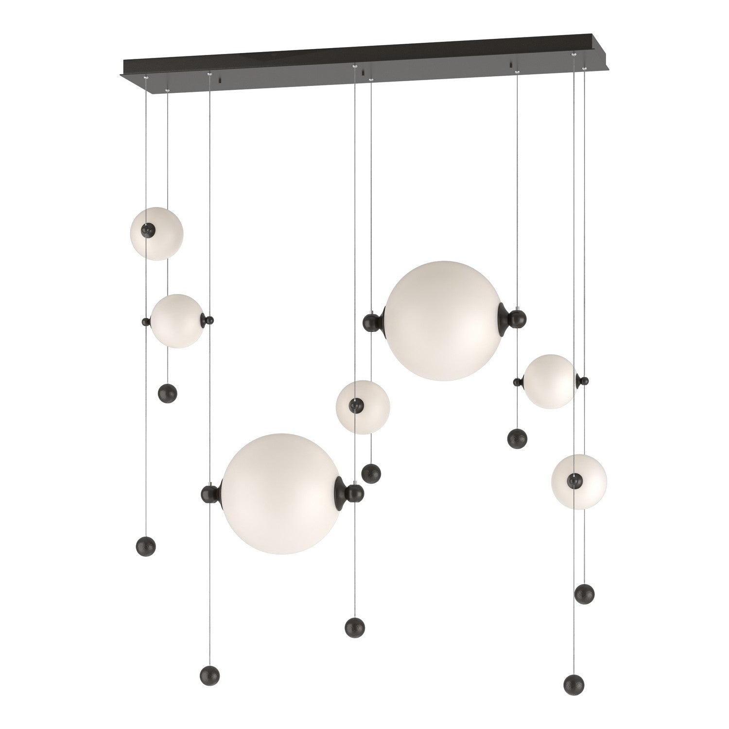 Hubbardton Forge - 139054-LED-STND-14-GG0694 - Abacus 7-Light Double Linear LED Pendant - Abacus - Oil Rubbed Bronze