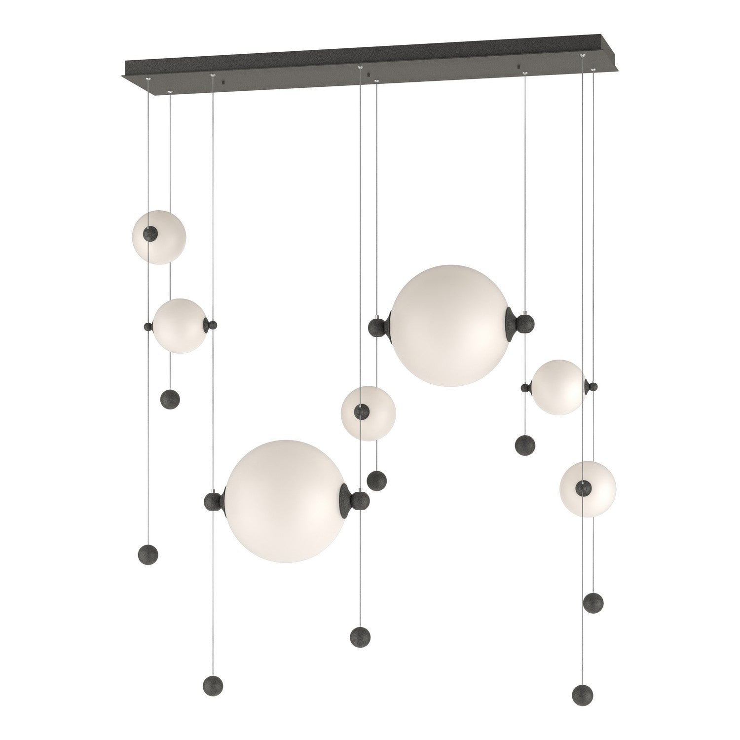 Hubbardton Forge - 139054-LED-STND-20-GG0694 - Abacus 7-Light Double Linear LED Pendant - Abacus - Natural Iron