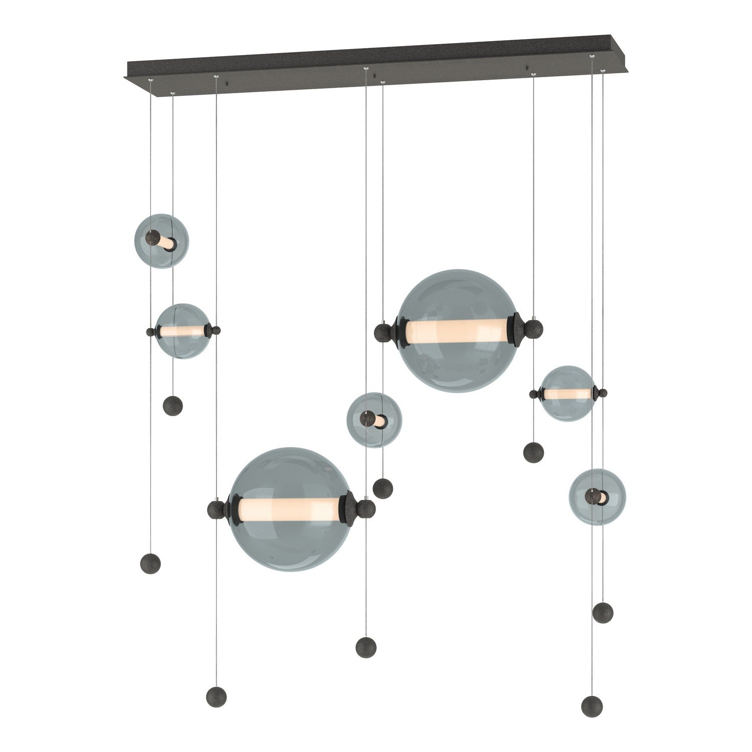 Hubbardton Forge - 139054-LED-STND-20-YL0694 - Abacus 7-Light Double Linear LED Pendant - Abacus - Natural Iron