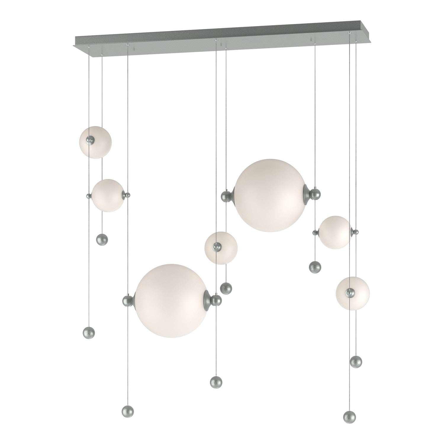 Hubbardton Forge - 139054-LED-STND-82-GG0694 - Abacus 7-Light Double Linear LED Pendant - Abacus - Vintage Platinum