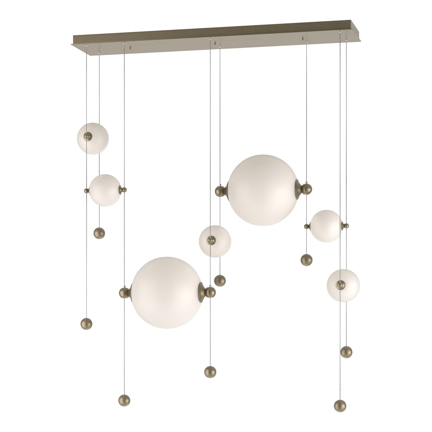 Hubbardton Forge - 139054-LED-STND-84-GG0694 - Abacus 7-Light Double Linear LED Pendant - Abacus - Soft Gold