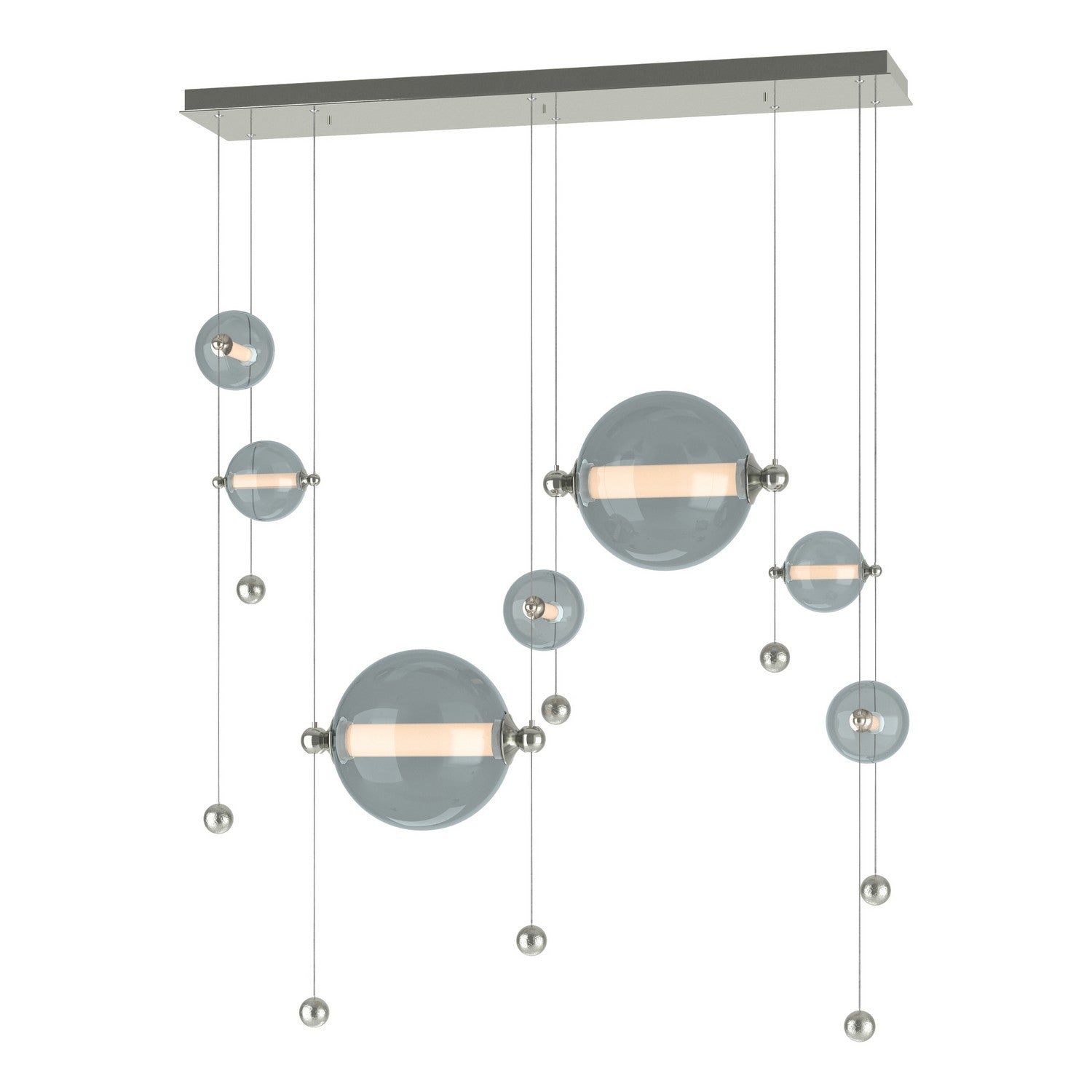 Hubbardton Forge - 139054-LED-STND-85-YL0694 - Abacus 7-Light Double Linear LED Pendant - Abacus - Sterling