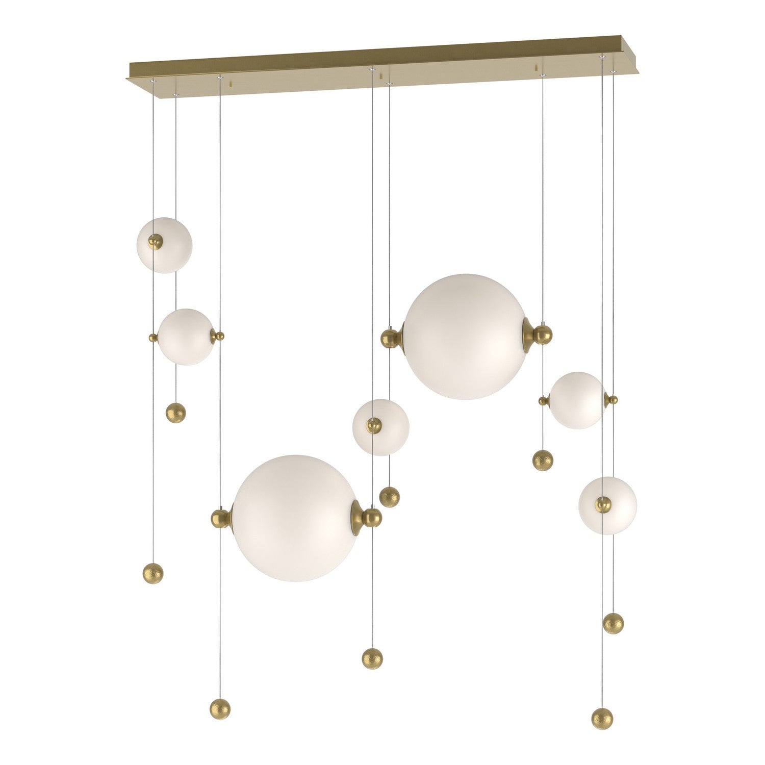Hubbardton Forge - 139054-LED-STND-86-GG0694 - Abacus 7-Light Double Linear LED Pendant - Abacus - Modern Brass