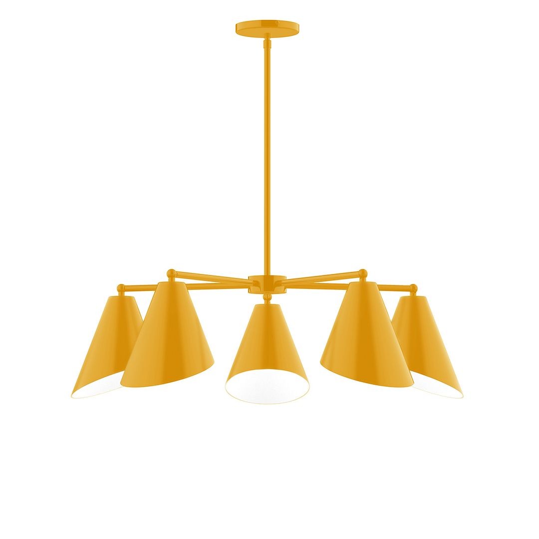 Montclair Light Works - CHC415-21 - Five Light Chandelier - J-Series - Bright Yellow