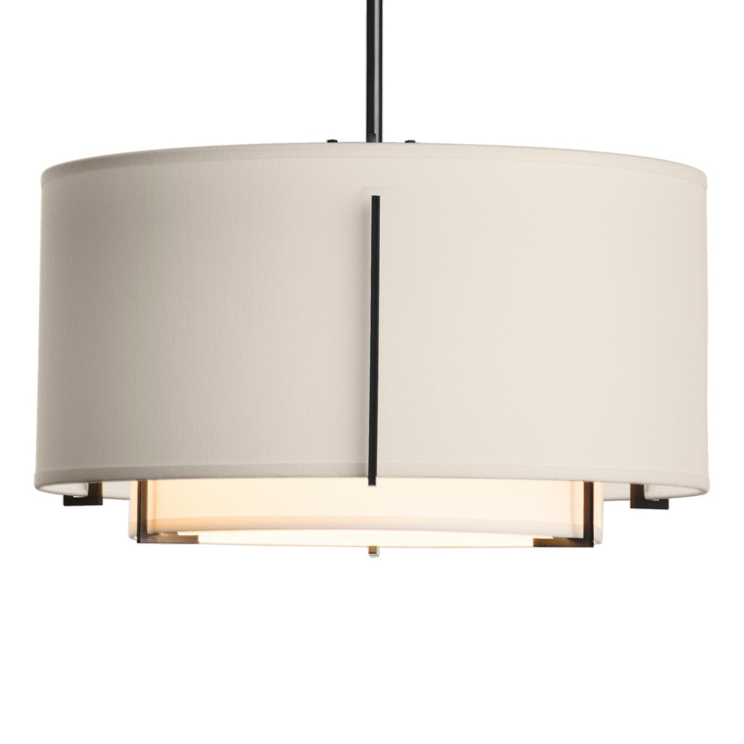 Hubbardton Forge - 139602-SKT-MULT-10-SF1099-SE1590 - Exos Small Double Shade Pendant - Exos - Black