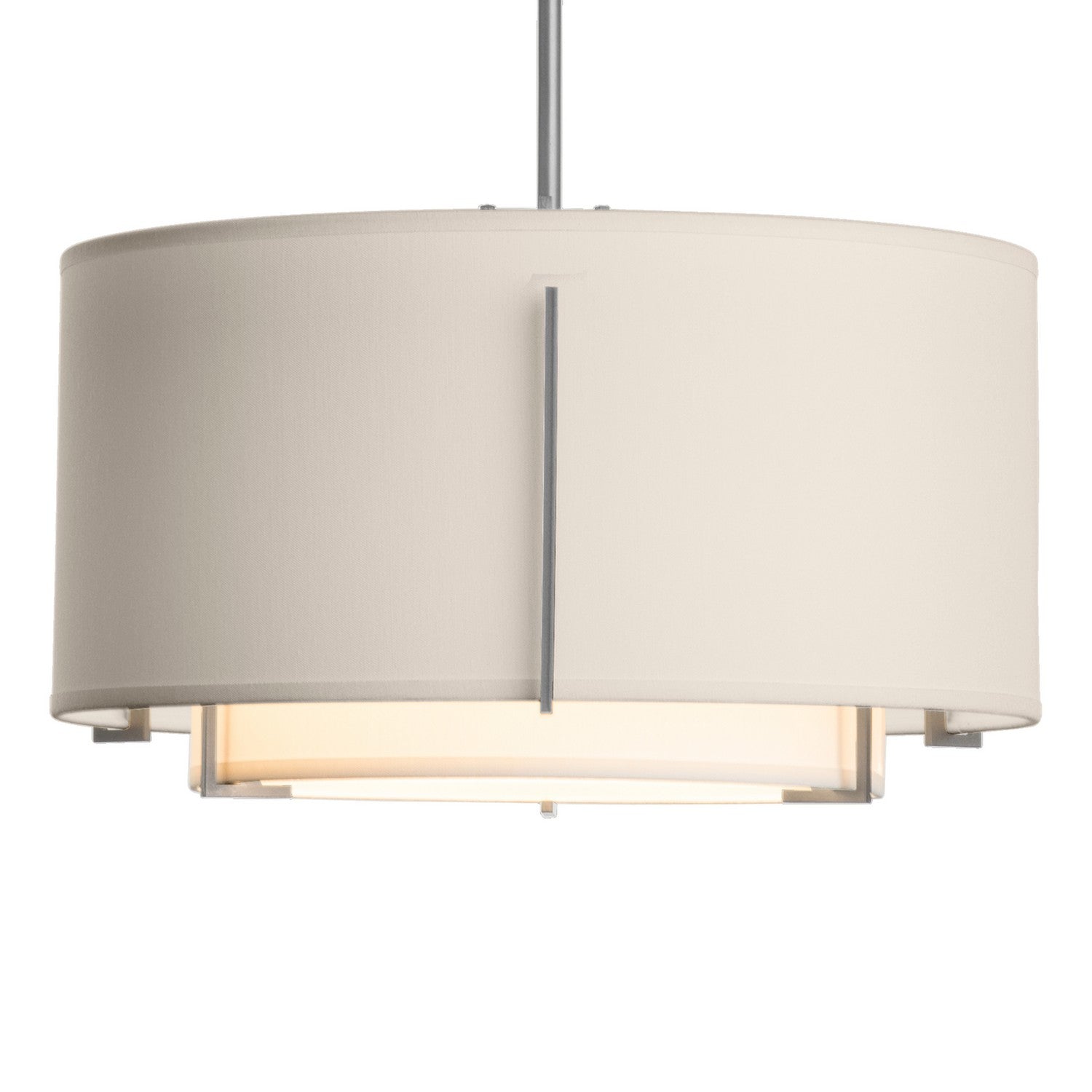 Hubbardton Forge - 139602-SKT-MULT-82-SF1099-SE1590 - Exos Small Double Shade Pendant - Exos - Vintage Platinum