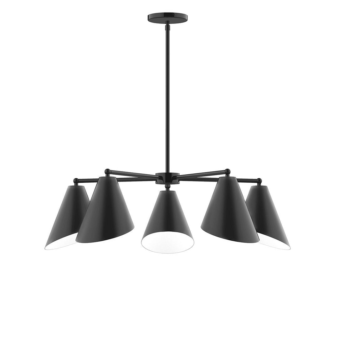 Montclair Light Works - CHC415-41 - Five Light Chandelier - J-Series - Black