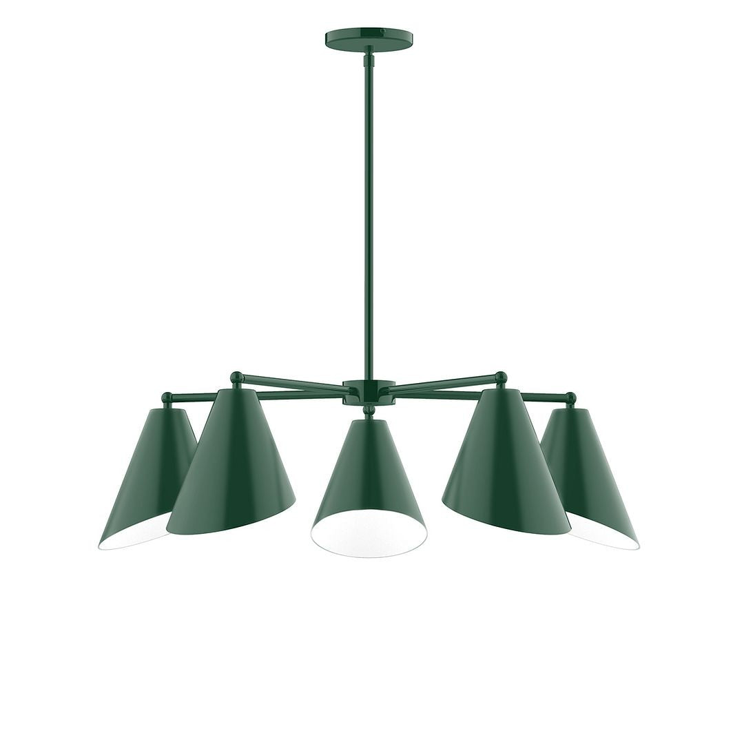 Montclair Light Works - CHC415-42 - Five Light Chandelier - J-Series - Forest Green