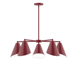 Montclair Light Works - CHC415-55 - Five Light Chandelier - J-Series - Barn Red