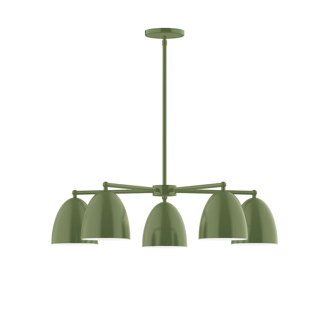 Montclair Light Works - CHC417-22 - Five Light Chandelier - J-Series - Fern Green