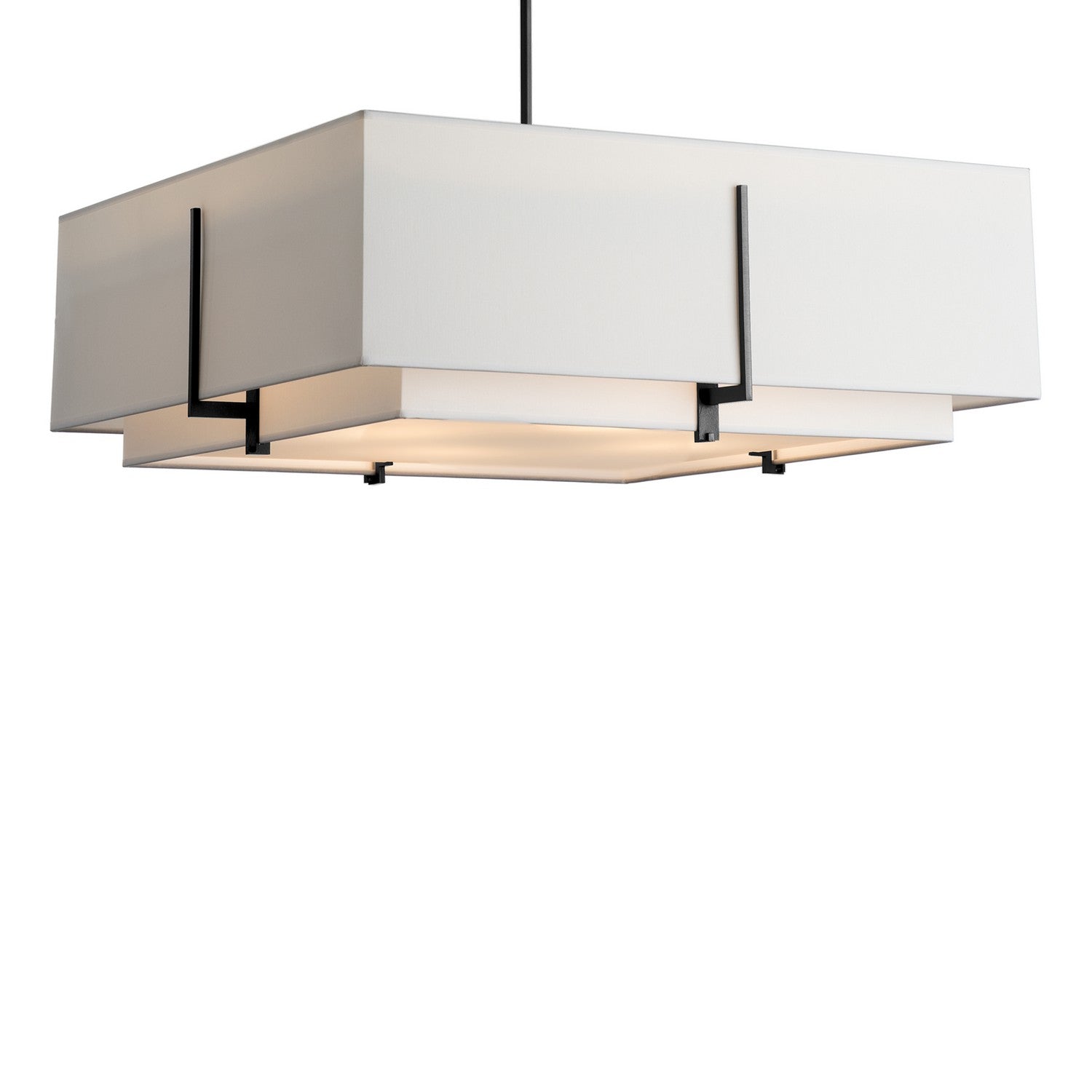 Hubbardton Forge - 139635-SKT-MULT-10-SF2012-SF2401 - Exos Square Large Double Shade Pendant - Exos - Black