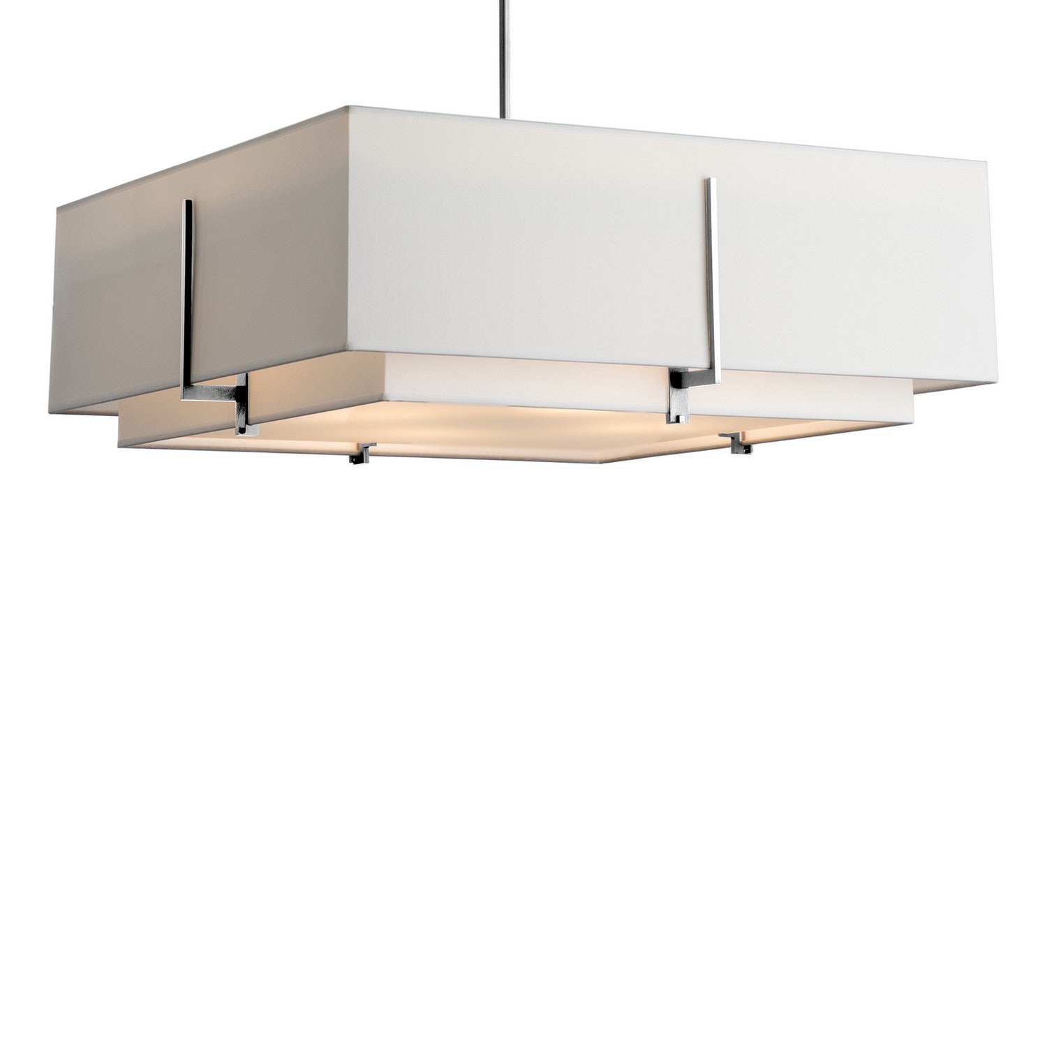 Hubbardton Forge - 139635-SKT-MULT-85-SF2012-SF2401 - Exos Square Large Double Shade Pendant - Exos - Sterling