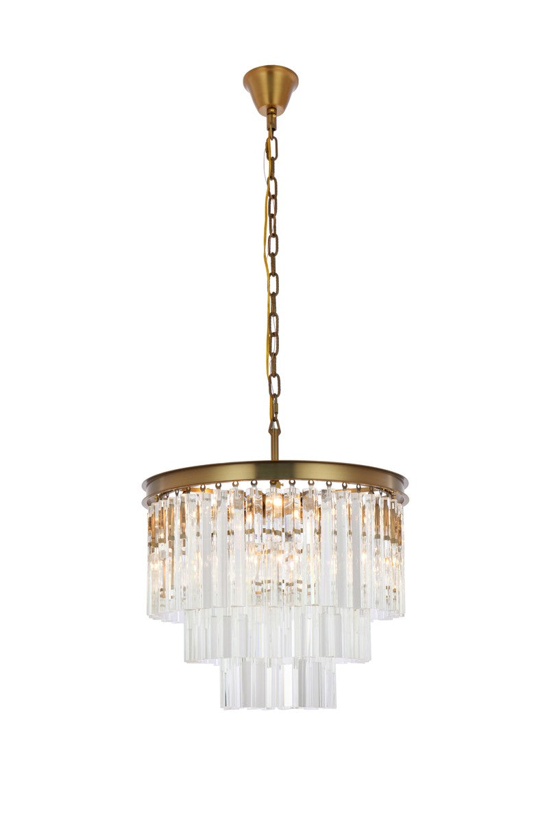 Elegant Lighting - 1201D20SG/RC - Nine Light Chandelier - Sydney - Satin Gold