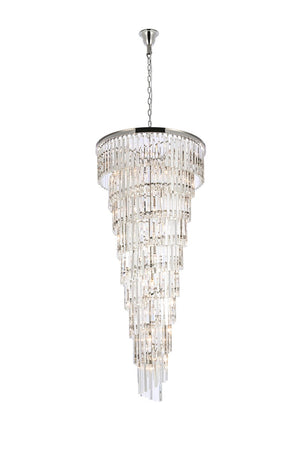 Elegant Lighting - 1201SR30PN/RC - 35 Light Chandelier - Sydney - Polished Nickel