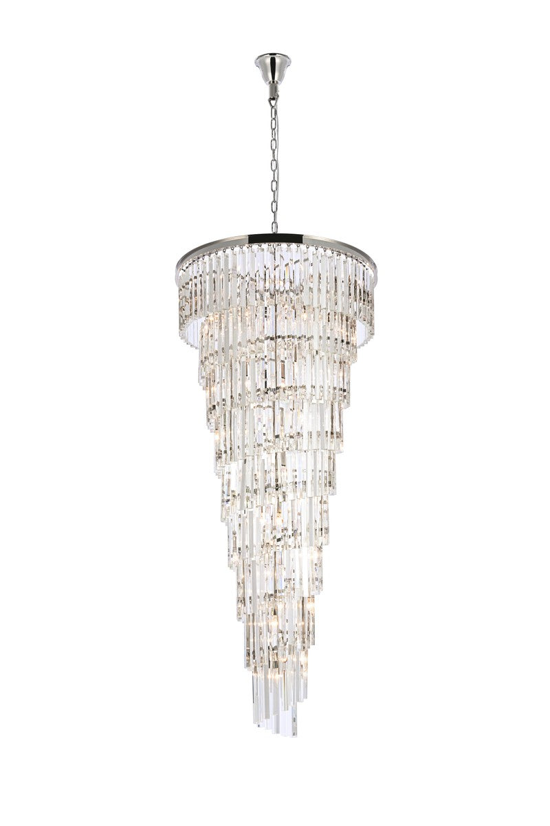 Elegant Lighting - 1201SR30PN/RC - 35 Light Chandelier - Sydney - Polished Nickel