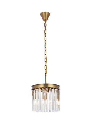 Elegant Lighting - 1208D12SG/RC - Three Light Pendant - Sydney - Satin Gold