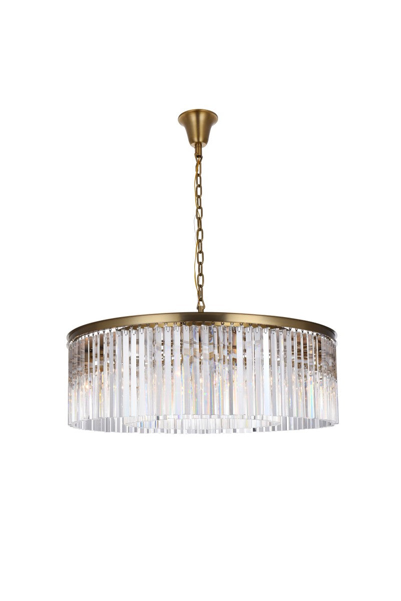 Elegant Lighting - 1208G43SG/RC - Ten Light Chandelier - Sydney - Satin Gold