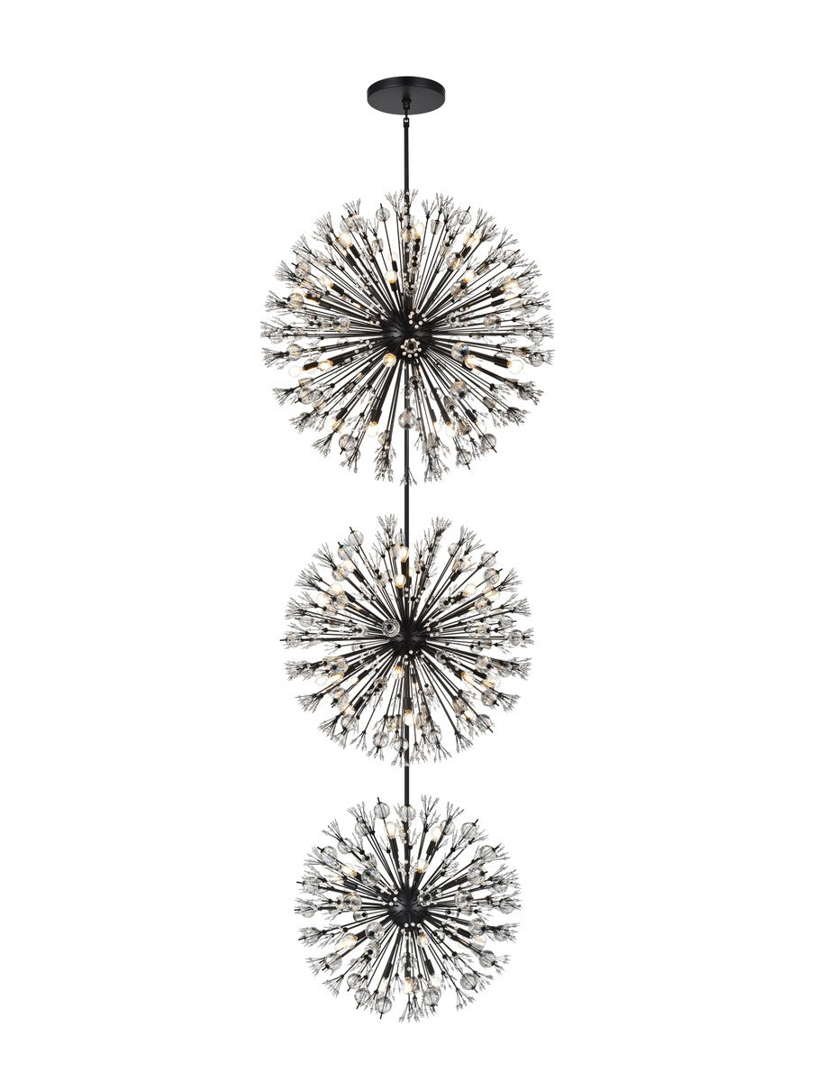 Elegant Lighting - 2500G44L3BK - 74 Light Chandelier - Vera - Black